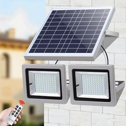 Solar Floodlight Double Head Lamps Led Spotlight 63Leds 120Leds 160Leds 200LEDS Landschap Licht voor Outdoor Street Garden