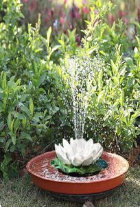 Solar Fountain Bird Bath Lotus Waterscape Garden zwevende waterfontein voor vogel bad vissen tank poolgarden decoratie tuin y2521210