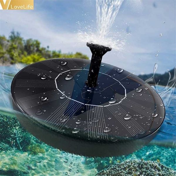Fontaine solaire ronde fontaine à énergie solaire flottante bain d'oiseau décoration de jardin décoration d'étang fontaine de cascade d'été 211109