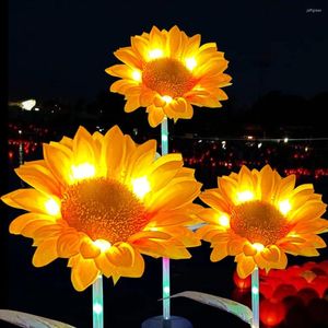 Zonnetuin gazon licht zonnebloem grond plug-in lamp buiten binnenplaats landschap route spotlight led led verlichting decoratie