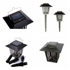 Jardín solar LED Luz Césped Camping Lámpara UV Anti Mosquito Insecto Plagas Insecto Zapper Killer Trampa Linterna Lámpara