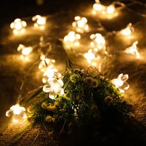 Solar Garden Licht LED Bloemverlichting Fairy String Lights Outdoor Christmas Chain Lamp Blossom Festoon Party Home Decoratie