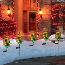 Zonnelampen Pine Cedar Tree Light 8 LED Outdoor Waterdichte Kerstmis Landschap Tuin Gazon Decoratie Lichten