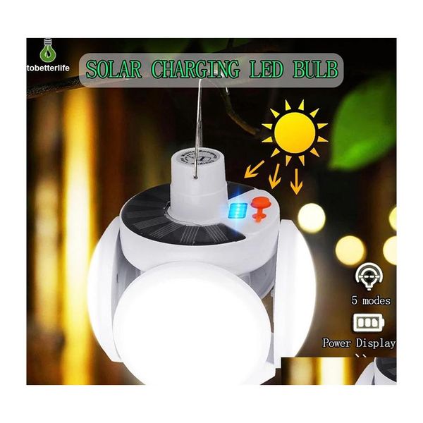 Lampes de jardin solaires 45Led Lampe solaire Forme de football UFO USB Lanterne portable rechargeable Cam Light Pliant BB Garage Drop Livraison Dhsga