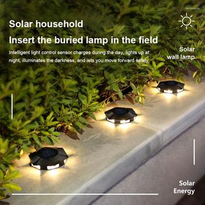 Solar Garden Lights Outdoor 6 Led Ground Waterdichte ondergrondse detectie Landschap voor Lawn Yard Patio