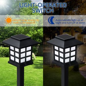 Zonne-tuinverlichting Outdoor Zonne-energie aangedreven LED-lamp Lanter Waterdichte landschapsverlichting Zonlichtlamp Solar PV-paneel voor Pathway Patio Yard Gazon Decoratie