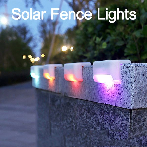 Lampes solaires de jardin extérieur LED étanche lampe de clôture jardin chemin piscine patio marches d'escalier avec 2 modes d'éclairage blanc chaud/changement de couleur oemled