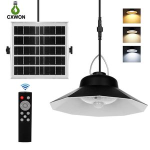 Lampes solaires de jardin Suspension extérieure intérieure 98 LED 1200LM haute luminosité PIR détecteur de mouvement lumière de garage 3 éclairage couleur 4 niveaux dimmable