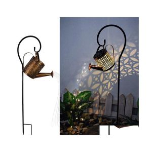 Zonnetuinlichten Watering Can Lamp Landscape Path 36Led String Stake for Yard Lawn Art Outdoor Home Decoratio Dhlzq