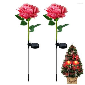 Solaire Jardin Roses Fleur Lumières Amélioré Réaliste LED Alimenté Rose Piquet Étanche Décoratif