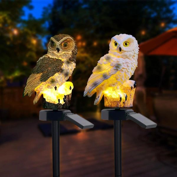 Luces de estaca de jardín solar de resina Luces solares de resina Estatuas al aire libre IP65 luces decorativas LED impermeables para el césped del césped de la pasarela