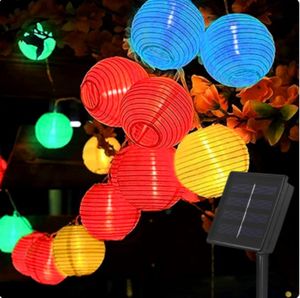 Solar Garland Lantern Festoon Fairy Light Light String Light Chain de chaîne d'éclairage extérieur décoration terrasse du jardin de Noël de Noël