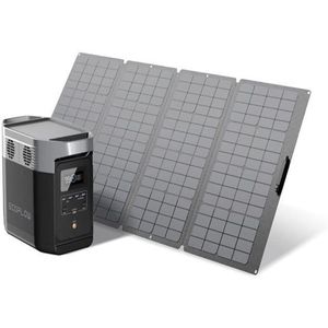 Solar Generator Delta 1260WH met 160W zonnepaneel 6 x 1800W AC -stopcontacten draagbare krachtcentrale voor buitenkamperen