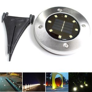 Outdoor Garden Solar Ground Lampen 8LEDS Waterdicht Landschap Lawn Pathway Lights for Garden Driveway Walkway Yard Garage Patio