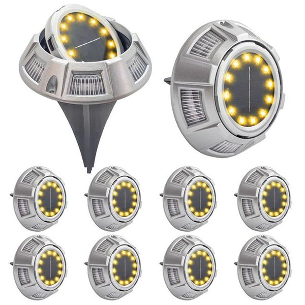 Solaire Sol Lampes LED Jardin Extérieur Disque Lumière IP65 Étanche Sous-sol Paysage Lumières Décoratif Pelouse Tunnel Atmosphère Lampe