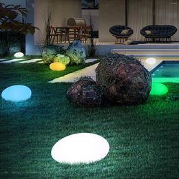 Solar Ground Plug Lamps Remote Regeling LED Kleurveranderende Pebble Kleurrijke IP65 Waterdichte Art Crafts Home Decoratie