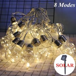 Solar Hanging Lightsoutdoor Clear Bulb String Lightsfairy Lights For Garden Gazebo Christmas By Wedding Party Decor Y200603