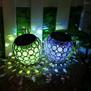 Solar Holle Tuin Gazon Lamp Binnenplaats Patio Landschap Decoratie Verlichting Buiten Hangende Kroonluchter