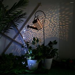 Solar Hollow Kettle Lamp Outdoor Water Can Fairy Light Garden Decoration Festival Tale gloeiende slinger