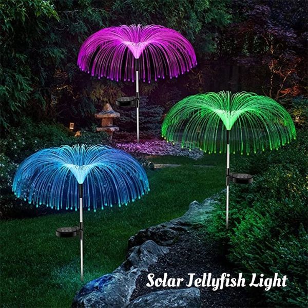 Les méduses solaires allument 7 couleurs changeantes jardin étanche fleurs extérieures lampe cour voie paysage décor 220429