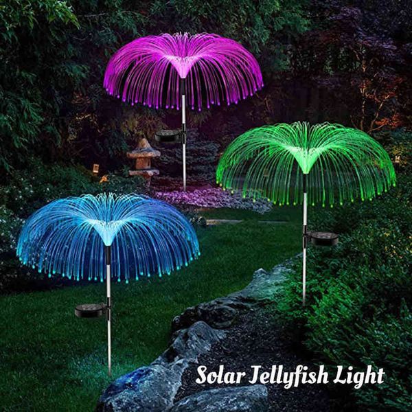 Solaire Méduse Lumières Changement de Couleur Solaire Éclairage De Jardin Étanche Extérieur Fleur Lampe Cour Voie Paysage Décor J220531