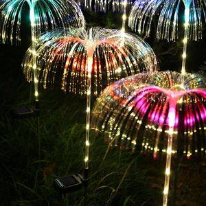 Lampada da giardino decorativa impermeabile da giardino in fibra ottica con luci solari per meduse