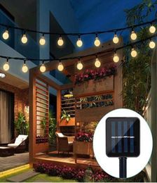 Solarlamp 10M 50Led Kristallen Bol Globe Luz Waterdicht Warm Wit Kerstverlichting Tuindecoratie Outdoor Solar Led String8224394