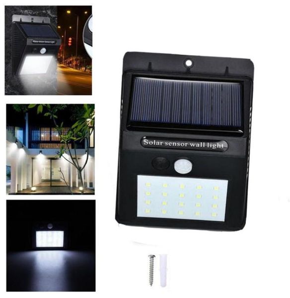 Lámpara de pared del sensor de movimiento de lámpara solar 20ladas luces de seguridad al aire libre de 30 lentes inalámbricas para el patio de jardín cubierta de garaje de garaje 3685043