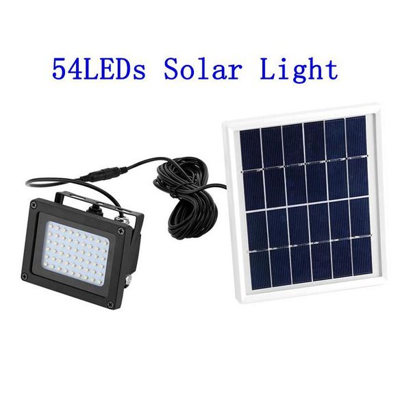 Lámpara solar Sensor de inundación Foco 54 Led Ip65 Luz de seguridad Lámparas de pared al aire libre para jardín Patio trasero Puerta Garaje Patio Cobertizo Porche