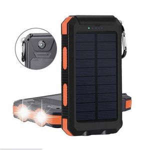 Solarlampen 20000 mAh Dual USB DIY Powered Bank Case Kit mit LED-Licht Com Pass wasserdicht für Outdoor-Taschenlampe tragbar