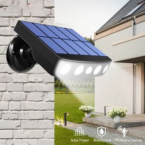 Zonne -lampen Outdoor Motion Sensor W/ 4 Bright LED 3 Verlichtingsmodi Outdoor Garden Wireless beveiligingsvermogen overstromingsverlichting