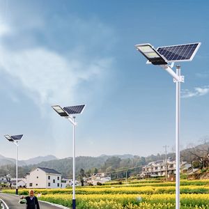 Solar Lamps Outdoor Security LED Flood Light Remote Control IP67 Waterdichte straatlantaarn Parkeerplaats Parkeren Park Garden Basketbal Court Pathway Farm Oemled