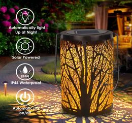 Luces al aire libre de la linterna solar para la lámpara de mesa cilíndrica de jardín colgante Luz de la noche de iluminación cálida para el jardín del patio Law9696436