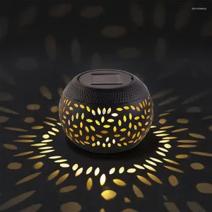 Solar Lantern Outdoor Patio Decor Metal Lights voor waterdichte decoratieve lamp binnenplaats Walkway Balcon