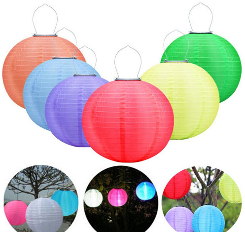 Solar lanterns 25cm waterproof Outdoor Lighting Garden Fairy Lights LED Festival Hanging China Celebration Lamp 7 colors