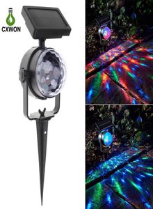 Solar Laser Lights Magic Disco Ball Christmas Led Projector Licht Coloful Rotate Stage Light voor Xmas Holloween Party4914027