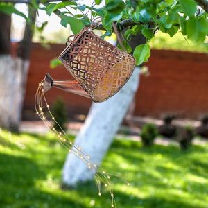 Zonnezon LAWN LAMP TUIN LICHT HULDER KAN ART IJZEN WATER SPRALEN KETTLE Decoratie Fairy Garland