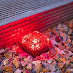 Lampe de pelouse solaire LED brique carrelage forme simulation glaçon lampe de nuit à énergie solaire jardin plaza décoration luminaire