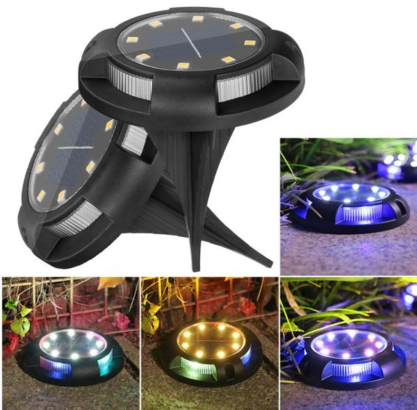 Solaire Lampes De Pelouse Lumières Au Sol Étanche 12 LED Enterré Jardin Passerelle Lumière Cour Voie Pont Patio Villa Plancher Spot Lampe Décoration