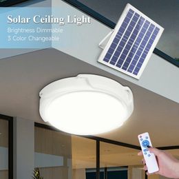Lámpara de humedad del techo de LED solar, luz de techo de montaje en la pared con panel solar dividido, luz del día de 6500k, lámpara de pared de brillo ajustable