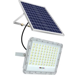 Lumière inondable à LED solaire, lumière inondable solaire extérieure étanche 60W 100W, 6500 km jour, pour la porte d'entrée, le garage, les avant-toits, le jardin, etc.