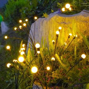 Solaire Led Jardin Lumières Feu D'artifice Firefly Extérieur Étanche Lumière Feux D'artifice Décor En Gros Paysage