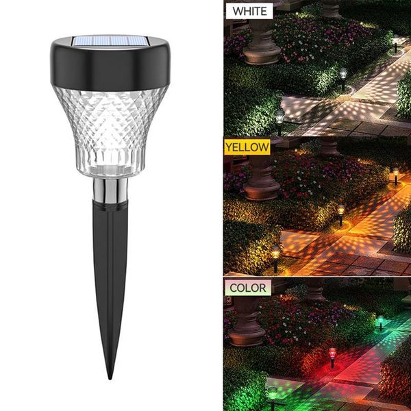 Lampes solaires de jardin LED d'extérieur, imperméables, RGB, blanc et jaune, éclairage solaire pour pelouse, jardin de noël, paysage décoratif S255i