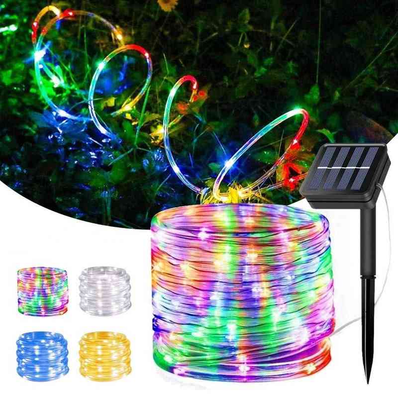 Solar LED -lampor utomhus Festoon Camp Atmosphere Fairy Lights LED String Light Gardens Garden Solar Lights Wedding Decoration J220531