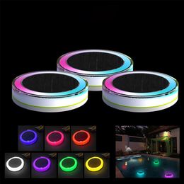 Luces led solares, luces de paisaje de piscina, luces de flotador de agua coloridas, lámpara de piscina LED que cambia de color