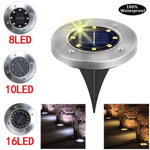 Solar LED Outdoor Lighting 8/10/16 LED's Grondlicht Waterdicht Lawn Garden Lights For Home Yard oprit Lawn Road