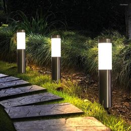 Solar LED Pathway Lights Outdoor Waterdichte roestvrijstalen landschap Lawn Lampen voor Villa Yard Patio Garden Decoratie
