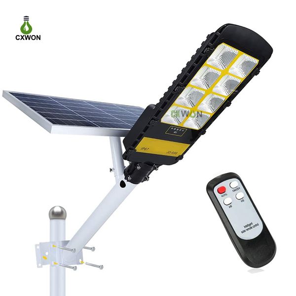 Farola solar LED 80W 120W 200W 300W IP66 Lámpara de alumbrado público solar modelo JD resistente al agua con control remoto y poste