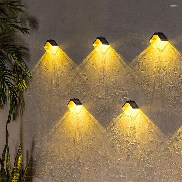 Applique murale solaire LED extérieure étanche pour la maison jardin Patio paysage clôture pont porches portes avant lumière sans fil