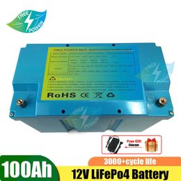 Solar LifePo4 Battery 12V 100Ah voor RV Golfkar Long-life energieopslag Lithium Batterij+ 10A Charger